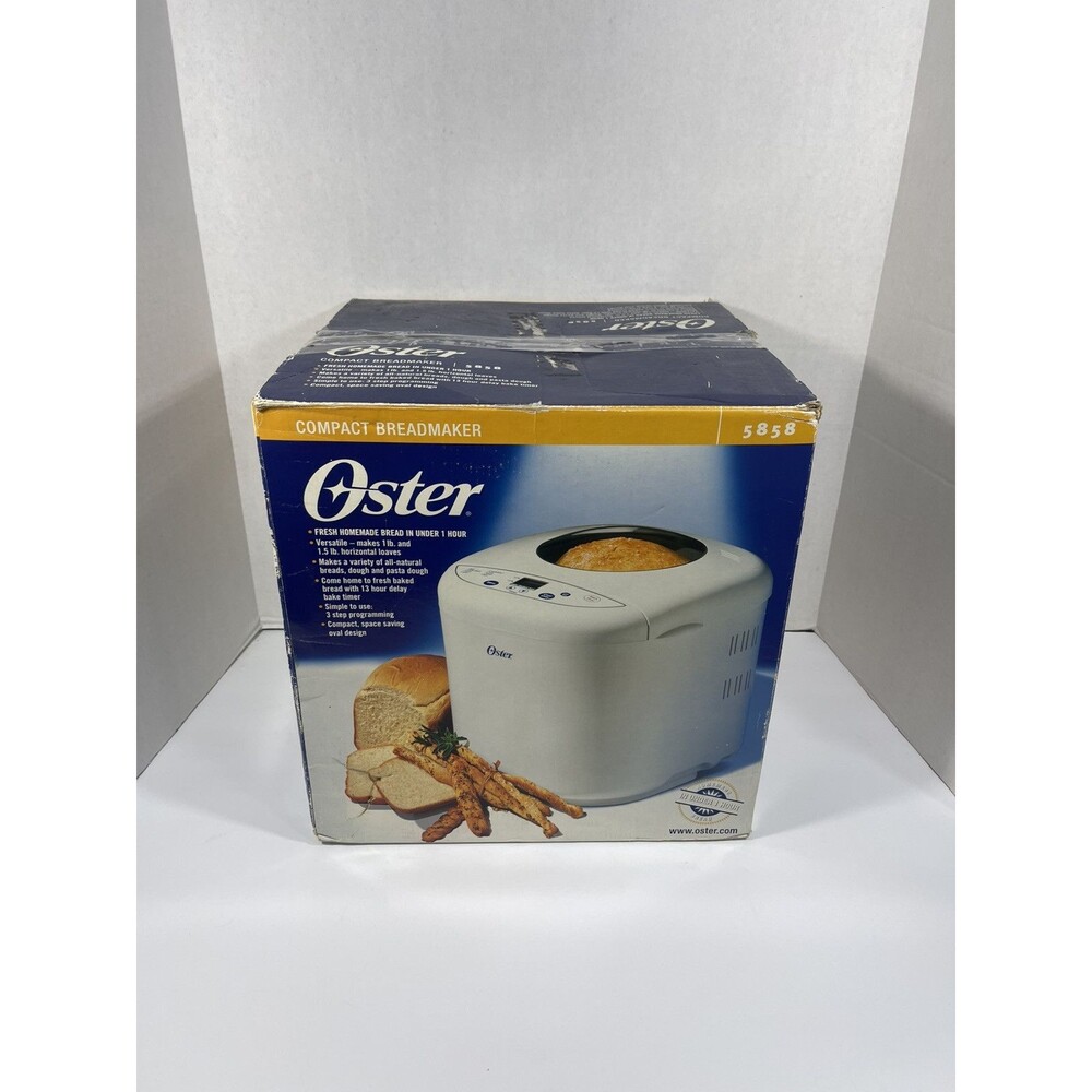Oster Compact Breadmaker Makes 1 lbs & 1.5 lbs Loaves Model: 5858 OPEN BOX